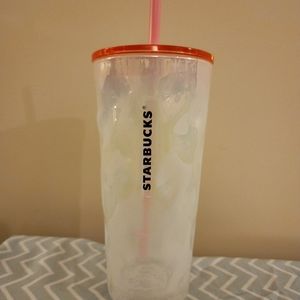 Starbucks tumbler glass dimpled irredescent pink winter 2022